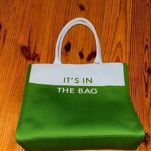Chic Green and White Tote Bag